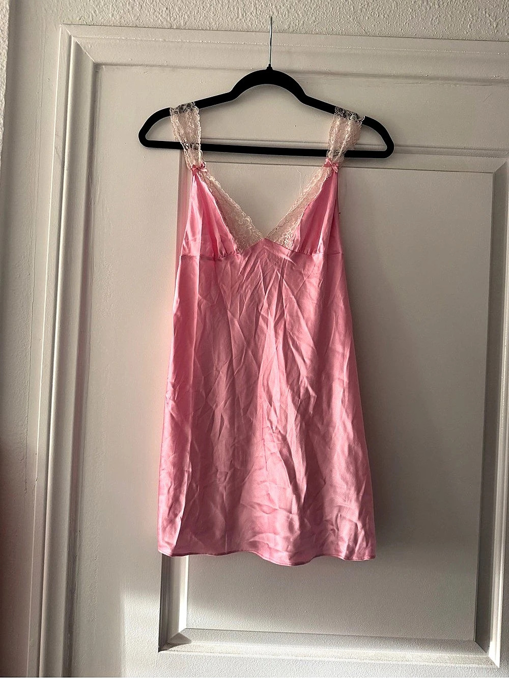 Victoria's Secret Pink Lace Trim Chemise Size Medium